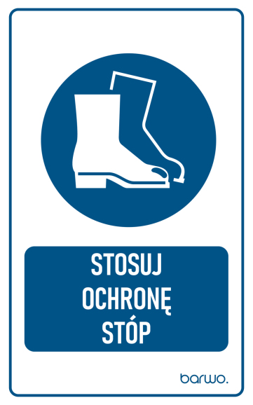 Tabliczka BHP nakazu z piktogramem „Stosuj ochronę stóp”  (art. 101C - 0041)