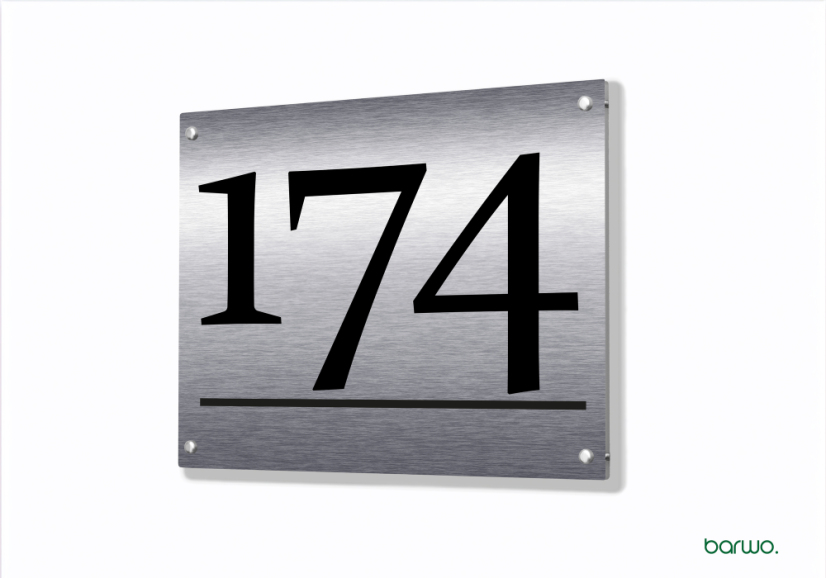 Tabliczka aluminiowa z numerem domu – elegancki design, wzór (art. 104-0021)