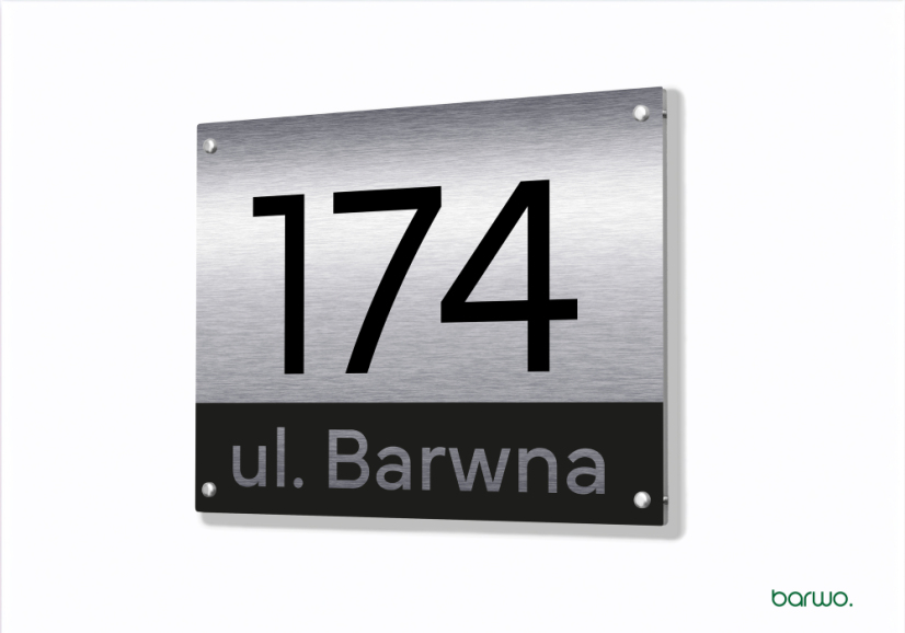 Tabliczka adresowa personalizowana - numer domu, czarna ramka, wzór (art. 104-0031)