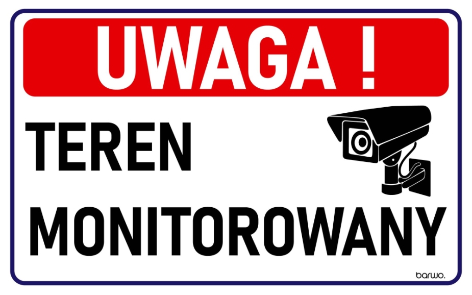 Tabliczka „Uwaga! Teren monitorowany” duża (art. 111-0009)