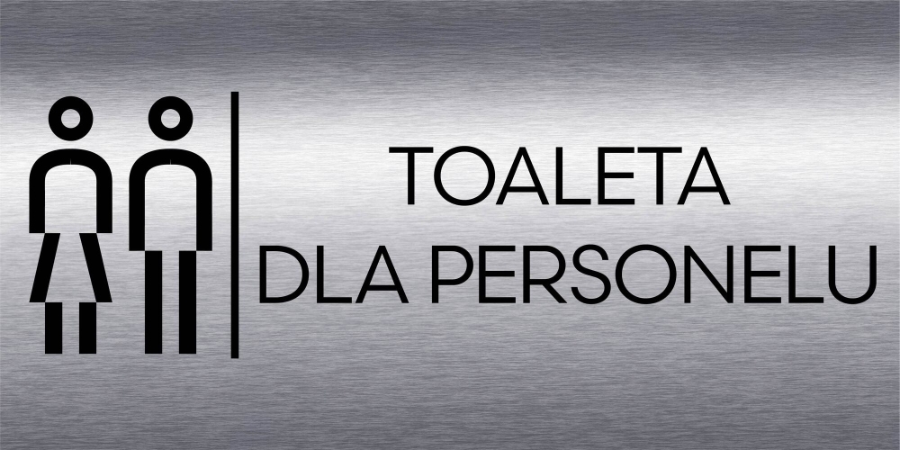 Tabliczka „Toaleta dla personelu”   Dibond 2mm 20x10cm (art. 111-0036)