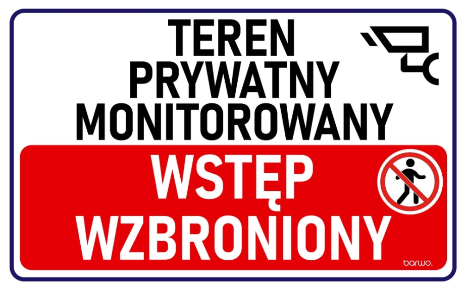 Tabliczka „Teren prywatny monitorowany – wstęp wzbroniony”  (art. 111-0038)